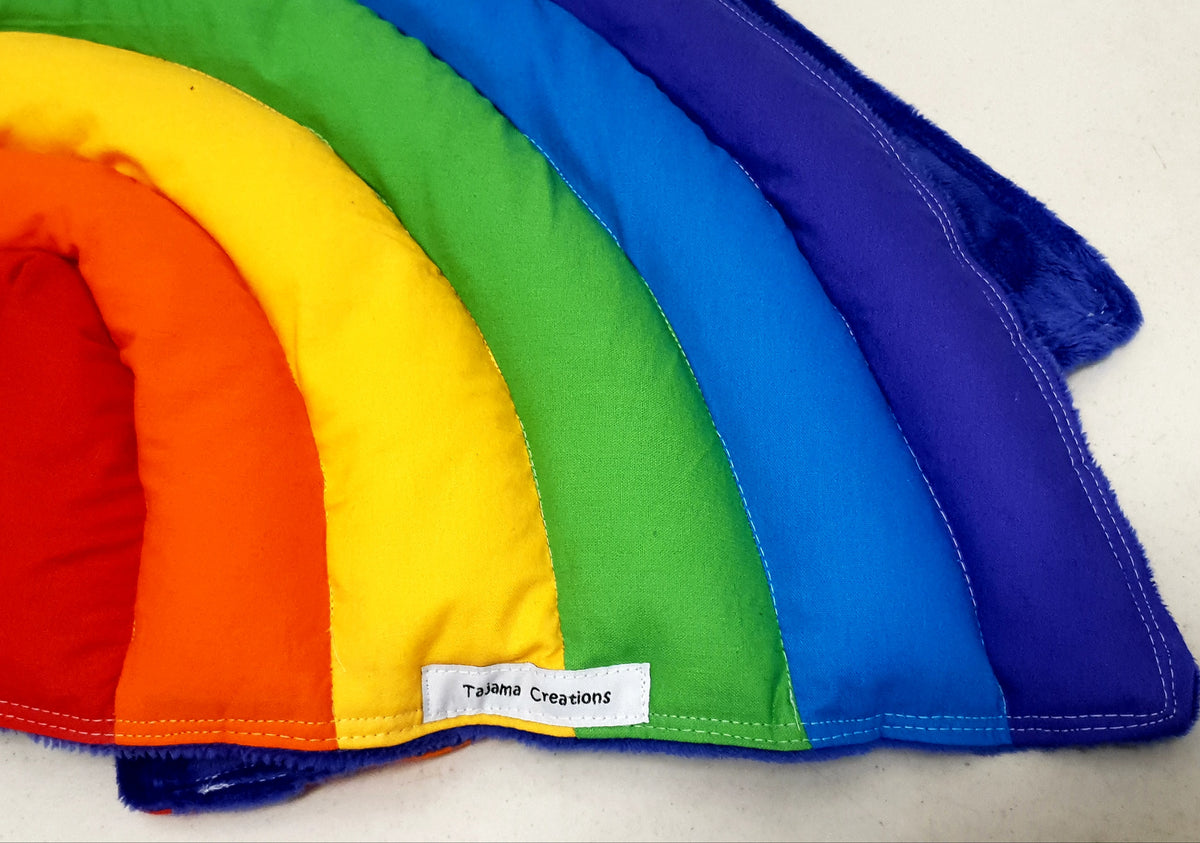 Weighted Rainbow Lap Blanket Neck Wrap Tajama Creations Handmade