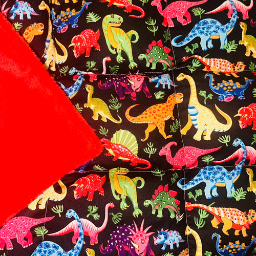 3kg Red Dinosaur Weighted Lap Blanket - In Stock